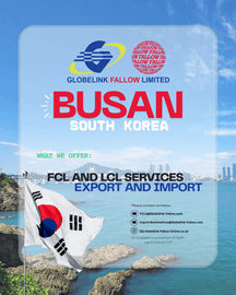 Weekly LCL/FCL IMPORT & Export to and from Busan